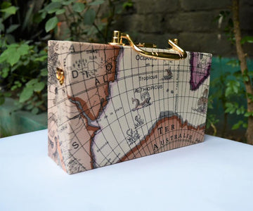 Map Printed Mini Case Bag